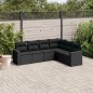 vidaXL Set de sofás de jardín 6 piezas y cojines ratán sintético negro vidaXL Set de sofás de jardín 6 piezas y cojines ratán sintético negro