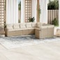 vidaXL Set de sofás de jardín 9 pzas con cojines ratán sintético beige vidaXL Set de sofás de jardín 9 pzas con cojines ratán sintético beige