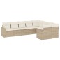 vidaXL Set de sofás de jardín 9 pzas con cojines ratán sintético beige vidaXL Set de sofás de jardín 9 pzas con cojines ratán sintético beige