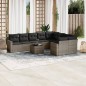 vidaXL Set de sofás de jardín 10 pzas con cojines ratán sintético gris vidaXL Set de sofás de jardín 10 pzas con cojines ratán sintético gris