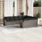 vidaXL Set de sofás de jardín 10 pzas con cojines ratán sintético gris vidaXL Set de sofás de jardín 10 pzas con cojines ratán sintético gris