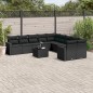 vidaXL Set de sofás de jardín 11 pzas y cojines ratán sintético negro vidaXL Set de sofás de jardín 11 pzas y cojines ratán sintético negro