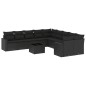 vidaXL Set de sofás de jardín 11 pzas y cojines ratán sintético negro vidaXL Set de sofás de jardín 11 pzas y cojines ratán sintético negro