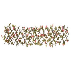 vidaXL Enrejado valla expansible de hiedra artificial rosa 180x20 cm