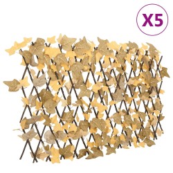 vidaXL Enrejado expansible de arce artificial naranja 5 uds 180x60 cm