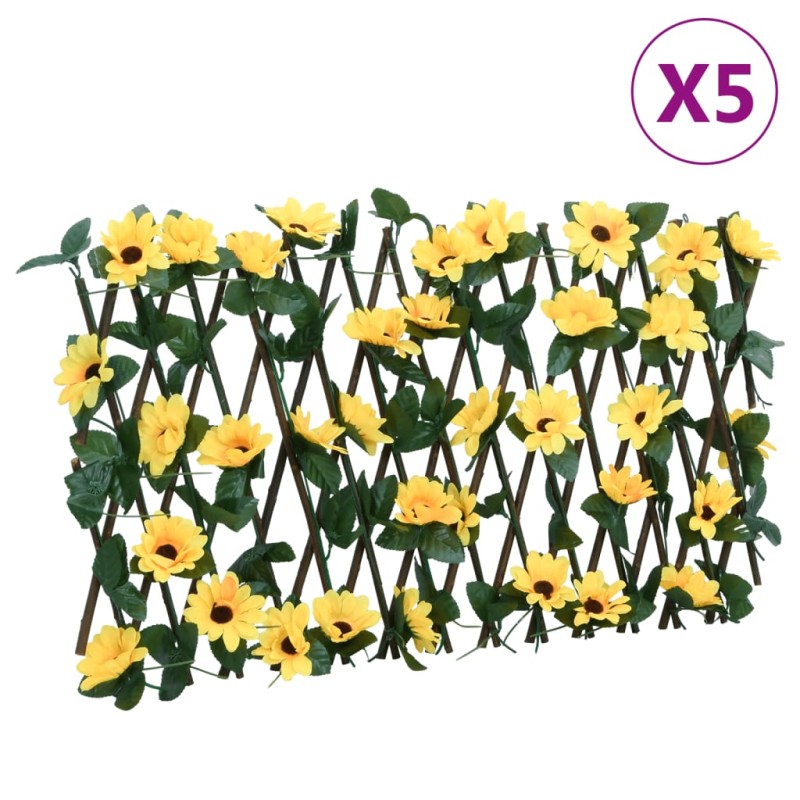 vidaXL Enrejado expansible hiedra artificial amarillo 5 uds 180x20 cm vidaXL Enrejado expansible hiedra artificial amarillo 5 uds 180x20 cm