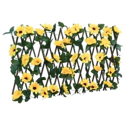 vidaXL Enrejado expansible hiedra artificial amarillo 5 uds 180x20 cm