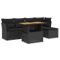 vidaXL Set de sofás de jardín 6 piezas y cojines ratán sintético negro vidaXL Set de sofás de jardín 6 piezas y cojines ratán sintético negro