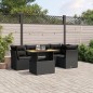 vidaXL Set de muebles de jardín 5 pzas y cojines ratán sintético negro vidaXL Set de muebles de jardín 5 pzas y cojines ratán sintético negro
