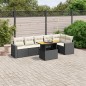 vidaXL Set de comedor de jardín 7 pzas y cojines ratán sintético negro vidaXL Set de comedor de jardín 7 pzas y cojines ratán sintético negro