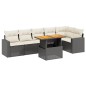 vidaXL Set de comedor de jardín 7 pzas y cojines ratán sintético negro vidaXL Set de comedor de jardín 7 pzas y cojines ratán sintético negro