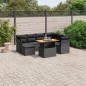 vidaXL Set de sofás de jardín 8 piezas y cojines ratán sintético negro vidaXL Set de sofás de jardín 8 piezas y cojines ratán sintético negro