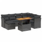 vidaXL Set de sofás de jardín 8 piezas y cojines ratán sintético negro vidaXL Set de sofás de jardín 8 piezas y cojines ratán sintético negro