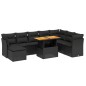 vidaXL Set de sofás de jardín 8 piezas y cojines ratán sintético negro vidaXL Set de sofás de jardín 8 piezas y cojines ratán sintético negro