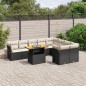 vidaXL Set de sofás de jardín 10 pzas cojines ratán sintético negro vidaXL Set de sofás de jardín 10 pzas cojines ratán sintético negro