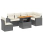 vidaXL Set de comedor de jardín 7 pzas y cojines ratán sintético negro vidaXL Set de comedor de jardín 7 pzas y cojines ratán sintético negro