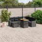 vidaXL Set de sofás de jardín 8 piezas y cojines ratán sintético negro vidaXL Set de sofás de jardín 8 piezas y cojines ratán sintético negro