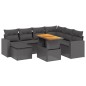 vidaXL Set de sofás de jardín 8 piezas y cojines ratán sintético negro vidaXL Set de sofás de jardín 8 piezas y cojines ratán sintético negro