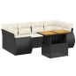 vidaXL Set de comedor de jardín 7 pzas y cojines ratán sintético negro vidaXL Set de comedor de jardín 7 pzas y cojines ratán sintético negro