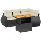 vidaXL Set de muebles de jardín 5 pzas y cojines ratán sintético negro vidaXL Set de muebles de jardín 5 pzas y cojines ratán sintético negro