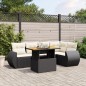 vidaXL Set de sofás de jardín 6 piezas y cojines ratán sintético negro vidaXL Set de sofás de jardín 6 piezas y cojines ratán sintético negro