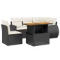 vidaXL Set de sofás de jardín 6 piezas y cojines ratán sintético negro vidaXL Set de sofás de jardín 6 piezas y cojines ratán sintético negro