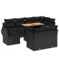 vidaXL Set de sofás de jardín 8 piezas y cojines ratán sintético negro vidaXL Set de sofás de jardín 8 piezas y cojines ratán sintético negro
