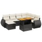 vidaXL Set de sofás de jardín 8 piezas y cojines ratán sintético negro vidaXL Set de sofás de jardín 8 piezas y cojines ratán sintético negro