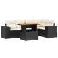 vidaXL Set de sofás de jardín 6 piezas y cojines ratán sintético negro vidaXL Set de sofás de jardín 6 piezas y cojines ratán sintético negro