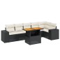 vidaXL Set de comedor de jardín 7 pzas y cojines ratán sintético negro vidaXL Set de comedor de jardín 7 pzas y cojines ratán sintético negro