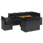 vidaXL Set de sofás de jardín 8 piezas y cojines ratán sintético negro vidaXL Set de sofás de jardín 8 piezas y cojines ratán sintético negro