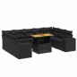 vidaXL Set de sofás de jardín 10 pzas cojines ratán sintético negro vidaXL Set de sofás de jardín 10 pzas cojines ratán sintético negro