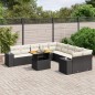 vidaXL Set de sofás de jardín 11 pzas y cojines ratán sintético negro