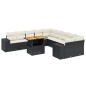 vidaXL Set de sofás de jardín 11 pzas y cojines ratán sintético negro