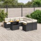 vidaXL Set de sofás de jardín 8 piezas y cojines ratán sintético negro vidaXL Set de sofás de jardín 8 piezas y cojines ratán sintético negro