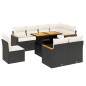 vidaXL Set de sofás de jardín 8 piezas y cojines ratán sintético negro vidaXL Set de sofás de jardín 8 piezas y cojines ratán sintético negro