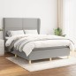 vidaXL Cama box spring con colchón tela gris claro 140x200 cm vidaXL Cama box spring con colchón tela gris claro 140x200 cm