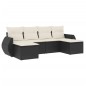 vidaXL Set de sofás de jardín 6 piezas y cojines ratán sintético negro vidaXL Set de sofás de jardín 6 piezas y cojines ratán sintético negro