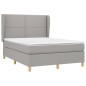 vidaXL Cama box spring con colchón tela gris claro 140x200 cm vidaXL Cama box spring con colchón tela gris claro 140x200 cm