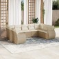 vidaXL Set de sofás de jardín 9 pzas con cojines ratán sintético beige vidaXL Set de sofás de jardín 9 pzas con cojines ratán sintético beige