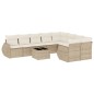 vidaXL Juego de sofás jardín con cojines beige 10 pzas ratán sintético vidaXL Juego de sofás jardín con cojines beige 10 pzas ratán sintético