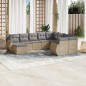vidaXL Juego de sofás jardín con cojines beige 10 pzas ratán sintético vidaXL Juego de sofás jardín con cojines beige 10 pzas ratán sintético