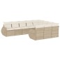 vidaXL Juego de sofás jardín con cojines beige 10 pzas ratán sintético vidaXL Juego de sofás jardín con cojines beige 10 pzas ratán sintético