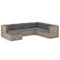 vidaXL Set de muebles de jardín 7 pzas y cojines ratán sintético gris vidaXL Set de muebles de jardín 7 pzas y cojines ratán sintético gris