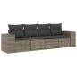 vidaXL Set de sofás de jardín 4 pzas y cojines ratán sintético gris vidaXL Set de sofás de jardín 4 pzas y cojines ratán sintético gris