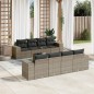 vidaXL Set de muebles de jardín 9 pzas y cojines ratán sintético gris vidaXL Set de muebles de jardín 9 pzas y cojines ratán sintético gris