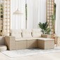 vidaXL Juego de sofás jardín con cojines 4 pzas ratán sintético beige vidaXL Juego de sofás jardín con cojines 4 pzas ratán sintético beige