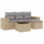 vidaXL Juego de sofás jardín con cojines 5 pzas ratán sintético beige vidaXL Juego de sofás jardín con cojines 5 pzas ratán sintético beige
