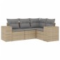 vidaXL Juego de sofás jardín con cojines 4 pzas ratán sintético beige vidaXL Juego de sofás jardín con cojines 4 pzas ratán sintético beige