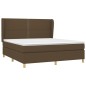 vidaXL Cama box spring con colchón tela marrón oscuro 180x200 cm